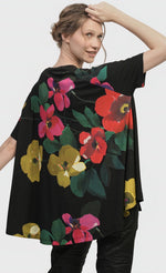 Load image into Gallery viewer, Back top half view of a woman wearing the garden catalonia trapeze top

