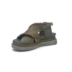 Load image into Gallery viewer, Inner front side view of the A.S.98 Lumi sandal in green
