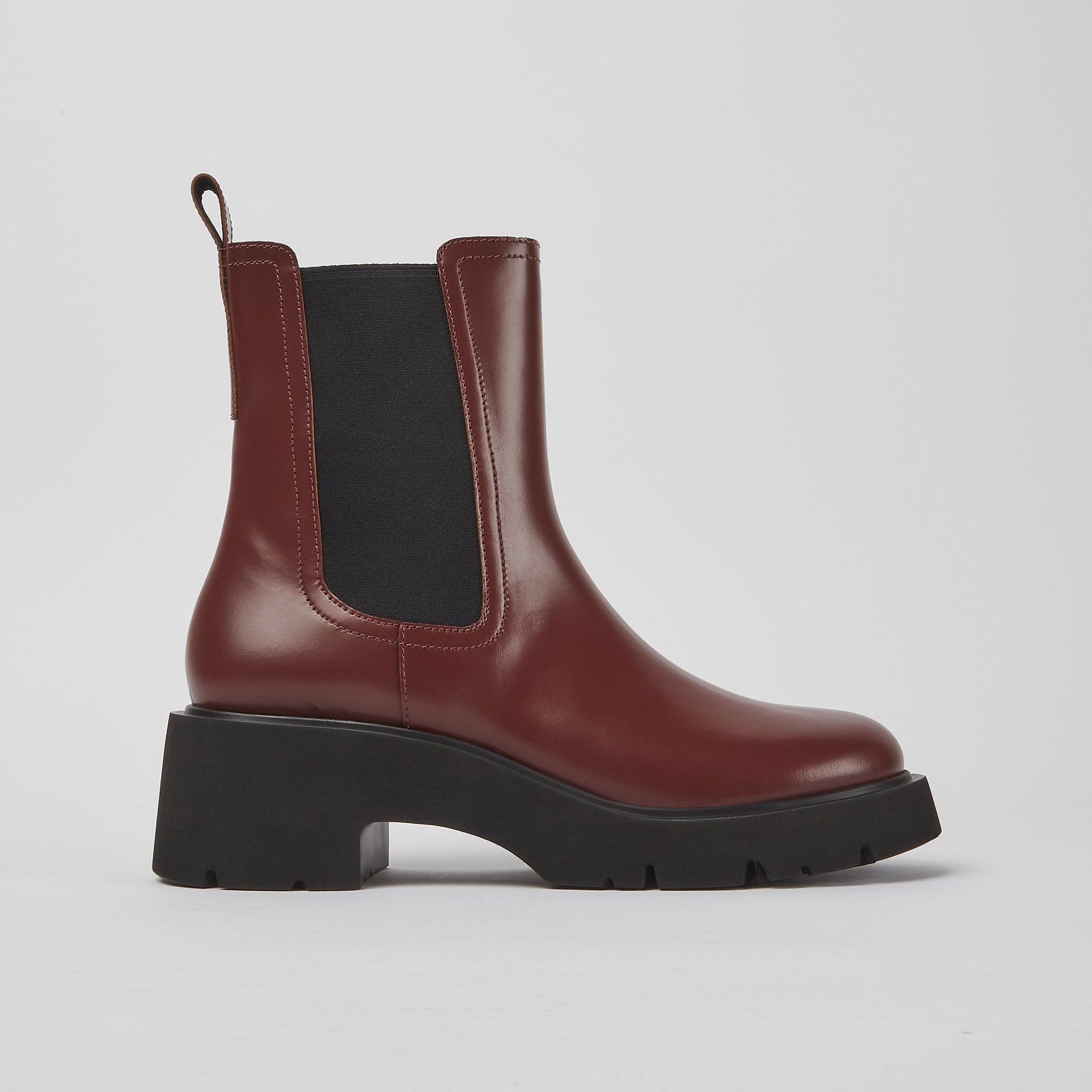 camper milah Camper Milah Burgundy Leather Boot – ModeAlise