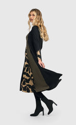 Load image into Gallery viewer, Left side full body view of the alembika kathleen midi mix dress
