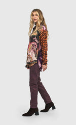 Load image into Gallery viewer, Left side full body view of a woman wearing the alembika rodeo top
