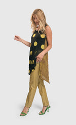 Load image into Gallery viewer, Left side full body view of a woman wearing the alembika taylor dot soft tulle sleeveless tunic
