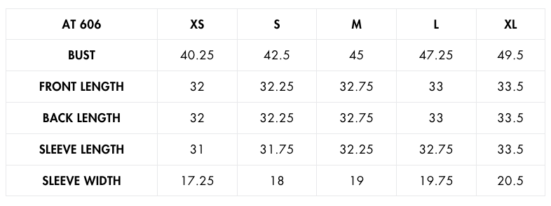 alembika rodeo shirt size chart