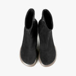 Load image into Gallery viewer, Birdseye view of the all black footwear mod stretch bootie in black and grey
