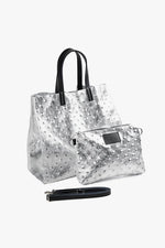 Load image into Gallery viewer, All Black Silver Pebble Bag
