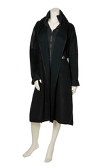 Load image into Gallery viewer, Front full body view of the Beate Heymann Black Brushed Coat
