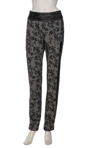 Front view of the Beate Heymann Printed Flower Black/Grey Pant