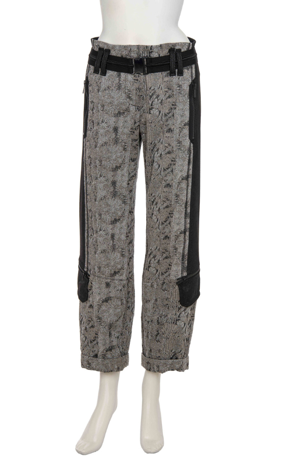 Front view of the Beate Heymann Grey Melange Roll Up Trousers