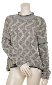 Front top view of the Beate Heymann Grey Rhombe Glitter Pullover