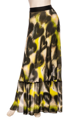 Load image into Gallery viewer, Beate Heymann Neon Green/Black Graffiti Long Skirt
