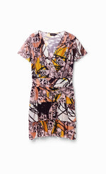 Load image into Gallery viewer, front full body view of the desigual m christian la croix orchid mini dress
