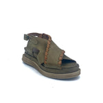 Load image into Gallery viewer, Outer front side view of the A.S.98 Lumi sandal in green

