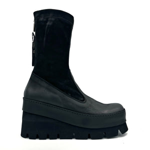 Outer side view of the Lofina 4561 Black Boot.