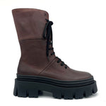 Load image into Gallery viewer, Outer side view of the Lofina 4344 Bordeaux/Brown Boot.
