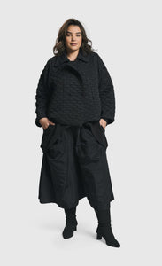 Front full body view of a woman wearing the Alembika Urban Soft Punk Jacket
