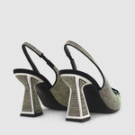 Load image into Gallery viewer, Back view of the kat maconie eloise pumps in black.
