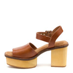 Load image into Gallery viewer, Side view of Kelsi Dagger Groove Auburn Platform Sandal
