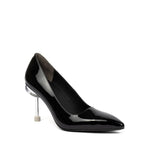 Load image into Gallery viewer, Outer view of the 4ccccees ohsa mora hi in black with a clear heel.
