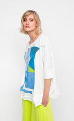 Load image into Gallery viewer, Front top half view of the ozai n ku seaview oversized tee.
