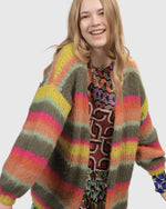 Load image into Gallery viewer, Front top half view of a woman wearing the Alembika Stripes Sweater

