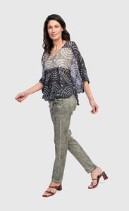 Front full body view of the Alembika Fossil Celestial Butterfly Blouse