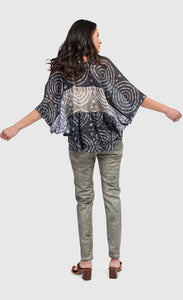 Back full body view of the Alembika Fossil Celestial Butterfly Blouse