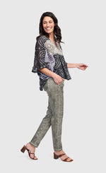 Load image into Gallery viewer, Full right side view of the Alembika Fossil Celestial Butterfly Blouse

