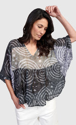 Load image into Gallery viewer, Front top half view of the Alembika Fossil Celestial Butterfly Blouse

