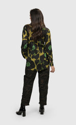 Load image into Gallery viewer, Back full body view of a woman wearing the alembika Olive Martini Emerald Shirt
