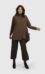 Load image into Gallery viewer, Front full body view of a woman wearing the alembika Dynamite Days Straight Leg Pants in coffee.
