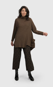 Front full body view of a woman wearing the alembika Dynamite Days Straight Leg Pants in coffee.
