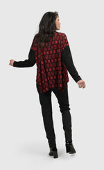 Load image into Gallery viewer, Back full body view of a woman wearing the Alembika Red Dynamite Swing Top
