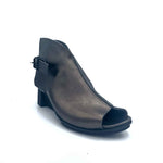 Load image into Gallery viewer, Outer front side view of the trippen mandarin sandal in steel
