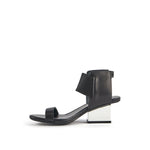 Load image into Gallery viewer, Inner side view of a woman wearing the united nude raila mid in black.
