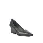 Load image into Gallery viewer, Outer front side view of the united nude raila pump in black.
