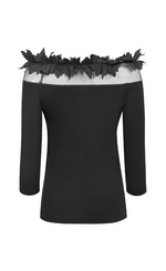 Load image into Gallery viewer, Back view of the Xenia Fula Shirt in Black
