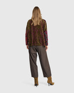 Load image into Gallery viewer, back view of velvet wine colored top
