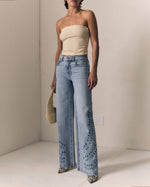 Load image into Gallery viewer, Le Jean Alexa Boyfriend Eyelet in Paloma
