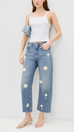 Load image into Gallery viewer, Le Jean Flower Nomad Ankle Mid Rise
