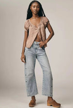 Load image into Gallery viewer, Le Jean Frankie Barrel Studded Wide Leg
