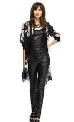 Load image into Gallery viewer, Front full body view of the Beate Heymann Black Ramie Magnolia Longshirt
