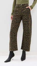 Load image into Gallery viewer, Le Jean Utility Soft Barrel Jeans - Dark Leopard
