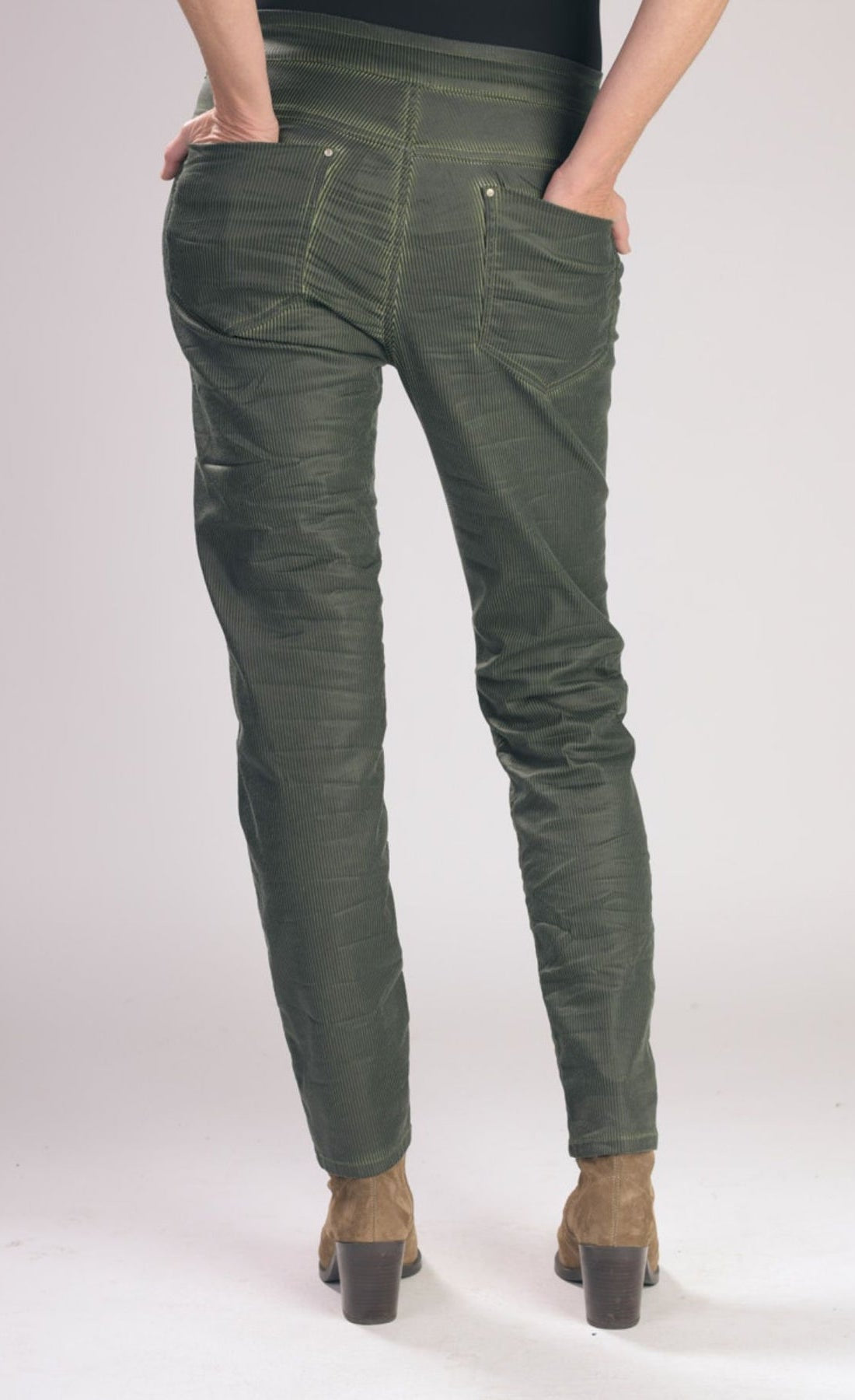 Alembika Green Pinstripe Iconic Stretch Jeans