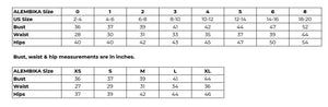 alembika size chart