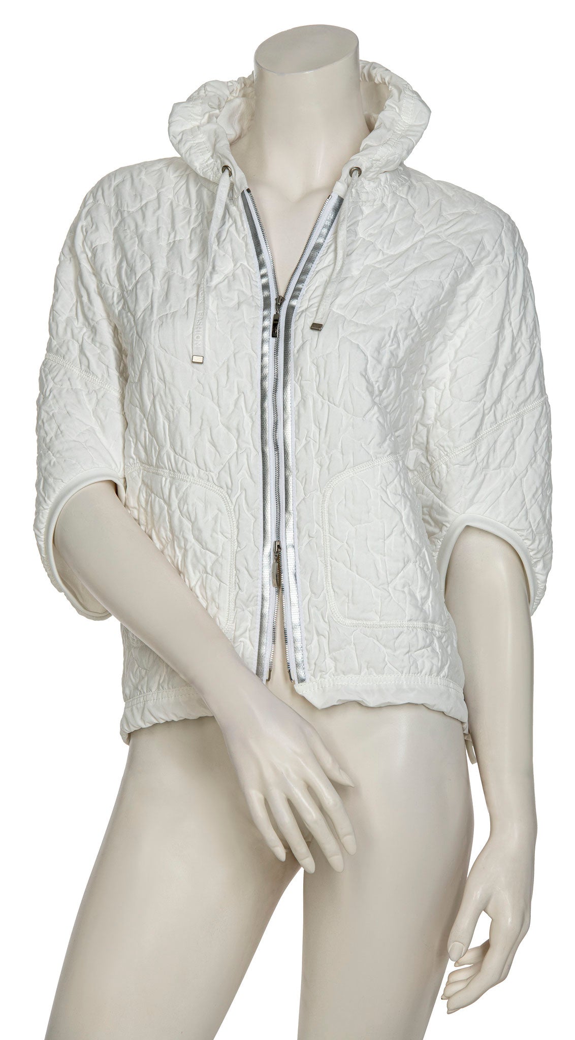 Front view of the beate heymann padded vest in off-white