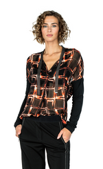 Load image into Gallery viewer, Front top half view of the beate heymann black papaya shirtblouse
