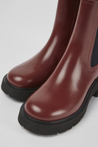 camper milah Camper Milah Burgundy Leather Boot – ModeAlise