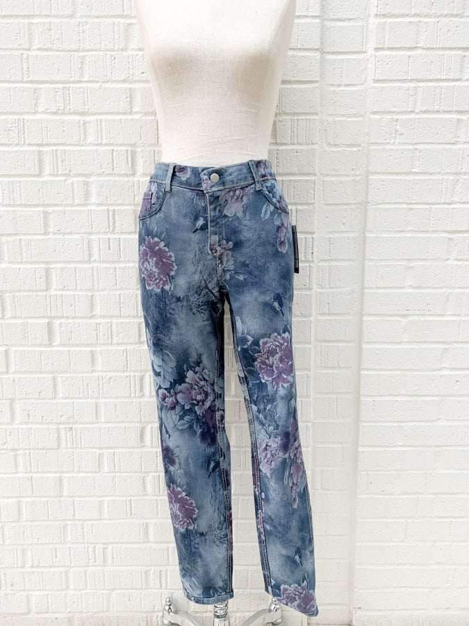 Frank Lyman Blue/Floral Reversible Jeans