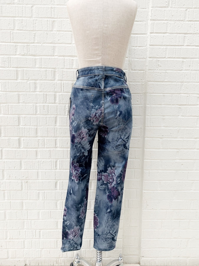 Frank Lyman Blue/Floral Reversible Jeans