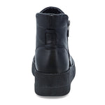 Load image into Gallery viewer, back view of the miz mooz lass boot in black.
